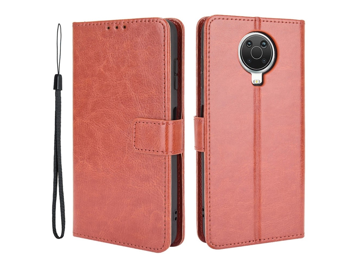Capa Louco Forro Tira Para Nokia Nokia G20/g10/6.3 Pele Sintética Castanho