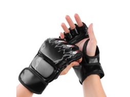 Luvas de boxe com dedos abertos para boxe kickboxing treinamento saco de pancada homens mulheres preto S/MARCA