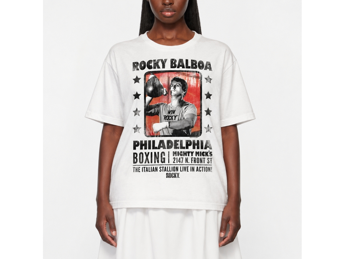Rockinstone Rocky Movie Posterish White Adult T-shirt Size:s