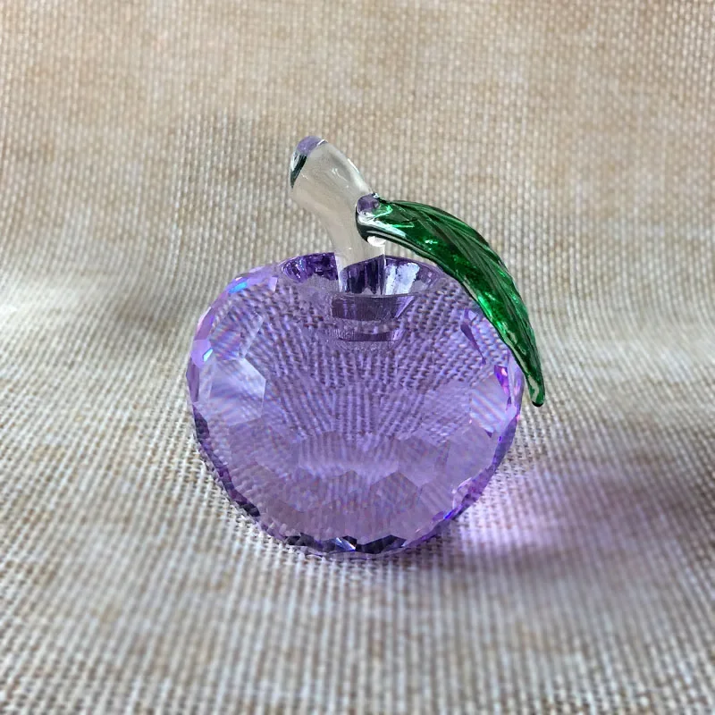 Ornamento de Maçã de Cristal , Ornamento Esférico de Vidro Multifacetado MDUG (roxo, 80 Mm)