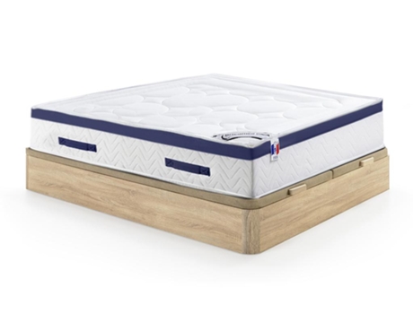 Conjunto Cama + Colchão + Somier DREAMEA PLAY Marquis (Castanho - Madeira - 180x200 cm)