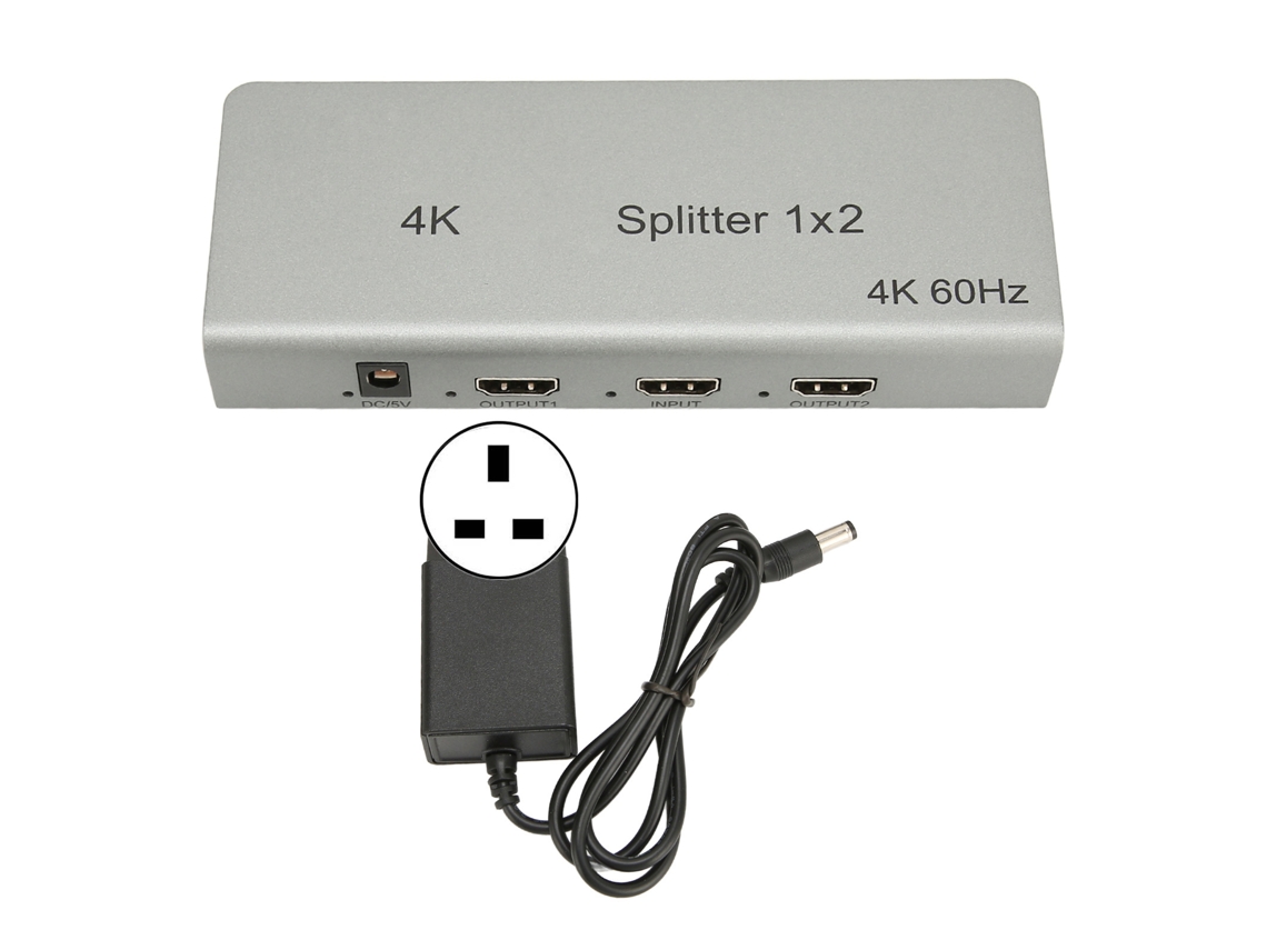 Divisor de Interface Multimedia Hd 1 Entrada e 2 Saídas, com Áudio e Vídeo 4k para Xbox, PS4 e HDTV | S/MARCA
