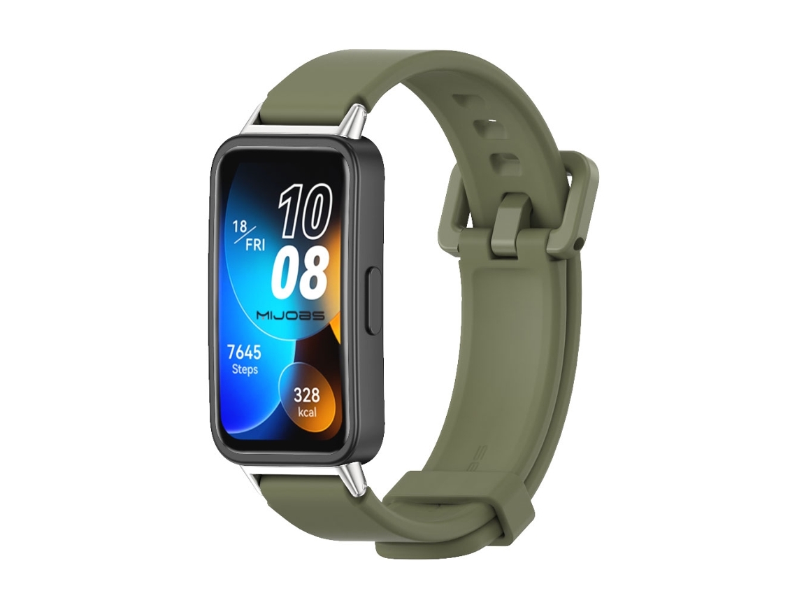 Bracelete de Smartwatch para Huawei Band 8 Mijobs respirável de silicone (verde militar)