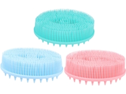 Conjunto De 3 Escovas Banho Para Meninos E Meninas Escova Silicone Macia Massagem Esfoliação Capilar