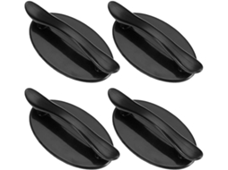 Conjunto De 4 Puxadores Autoadesivos Em Abs Para Gavetas, Na Cor Preta, Sem Necessidade De Furar