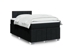 Vidaxl Cama com Molas/colchão 120x200 Cm Tecido Preto