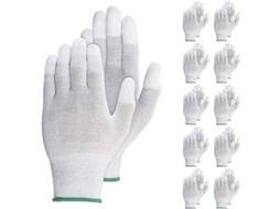 Pacote Com 10 Pares, Luvas Antiestáticas, Revestidas Com Fibra De Carbono Cinza, Luvas De Segurança