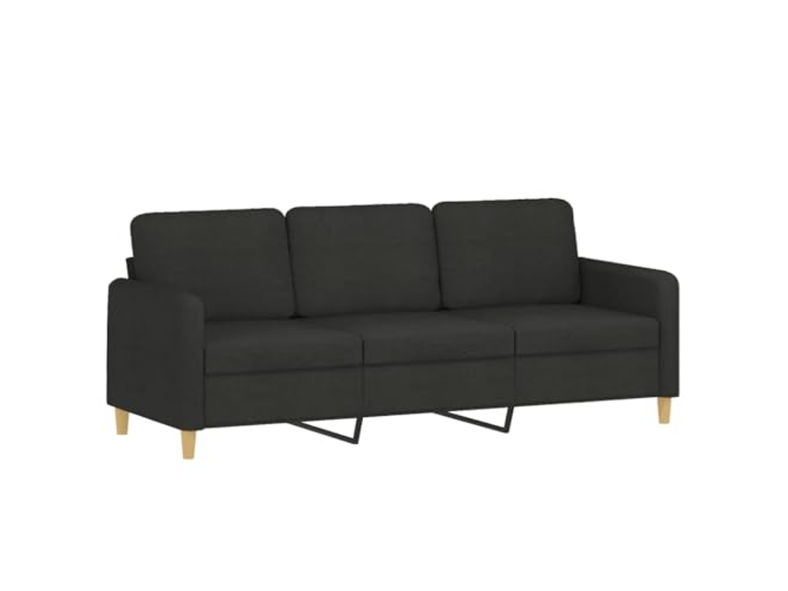 3-seater Sofa, 3-seater Sofas Vidaxl Preto Tecido (n/a)