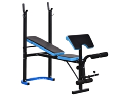 Banco De Musculação Aço E Pu Cor Preto E Azul 155x56,5x120 Cm Homcom