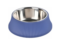 Tigela para Animais de Estimação em Formato de Coluna Romana, Removível e Anti derramamento, em Aço Inoxidável, Azul, Grande e Circular AQUAFORGE