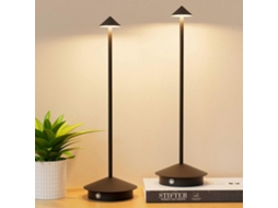 Conjunto De 2 Lâmpadas De Mesa Led Recarregáveis De 6000mah, Sem Fio Para Uso Externo, Com 3 Cores E Intensidade Ajustável