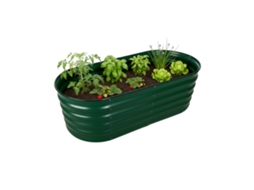 Relaxdays Canteiro Elevado, Metal Galvanizado, Ervas E Legumes, A X L X P: 45 X 150 X 60 Cm, Canteiro Oval, Verde