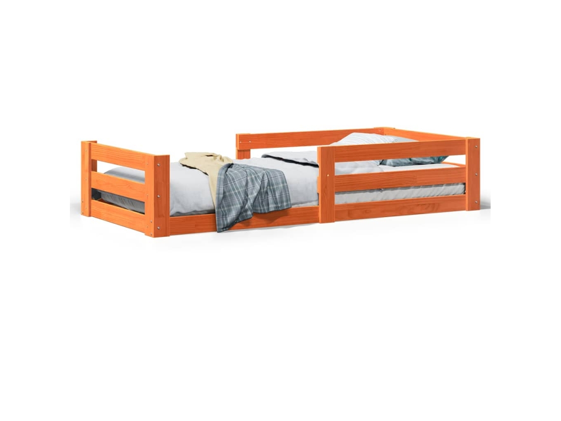 Cama Sem Colchão 75x190 cm Madeira de Pinho Maciça Castanho mel MAISON EXCLUSIVE