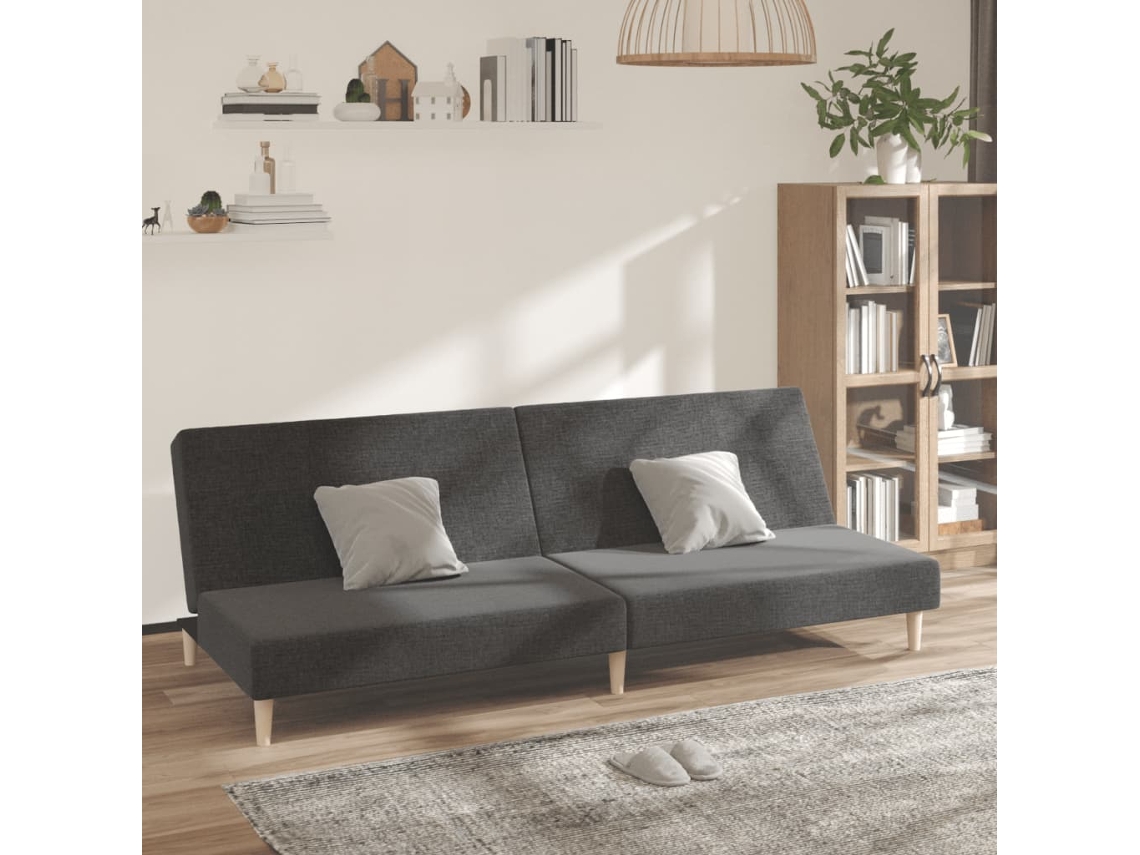 Sofá cama de 2 Lugares Tecido Cinzento escuro SYFAX
