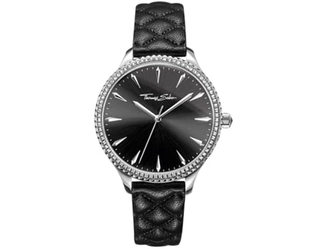Relógio feminino preto couro real Wa0322-221-203 THOMAS SABO