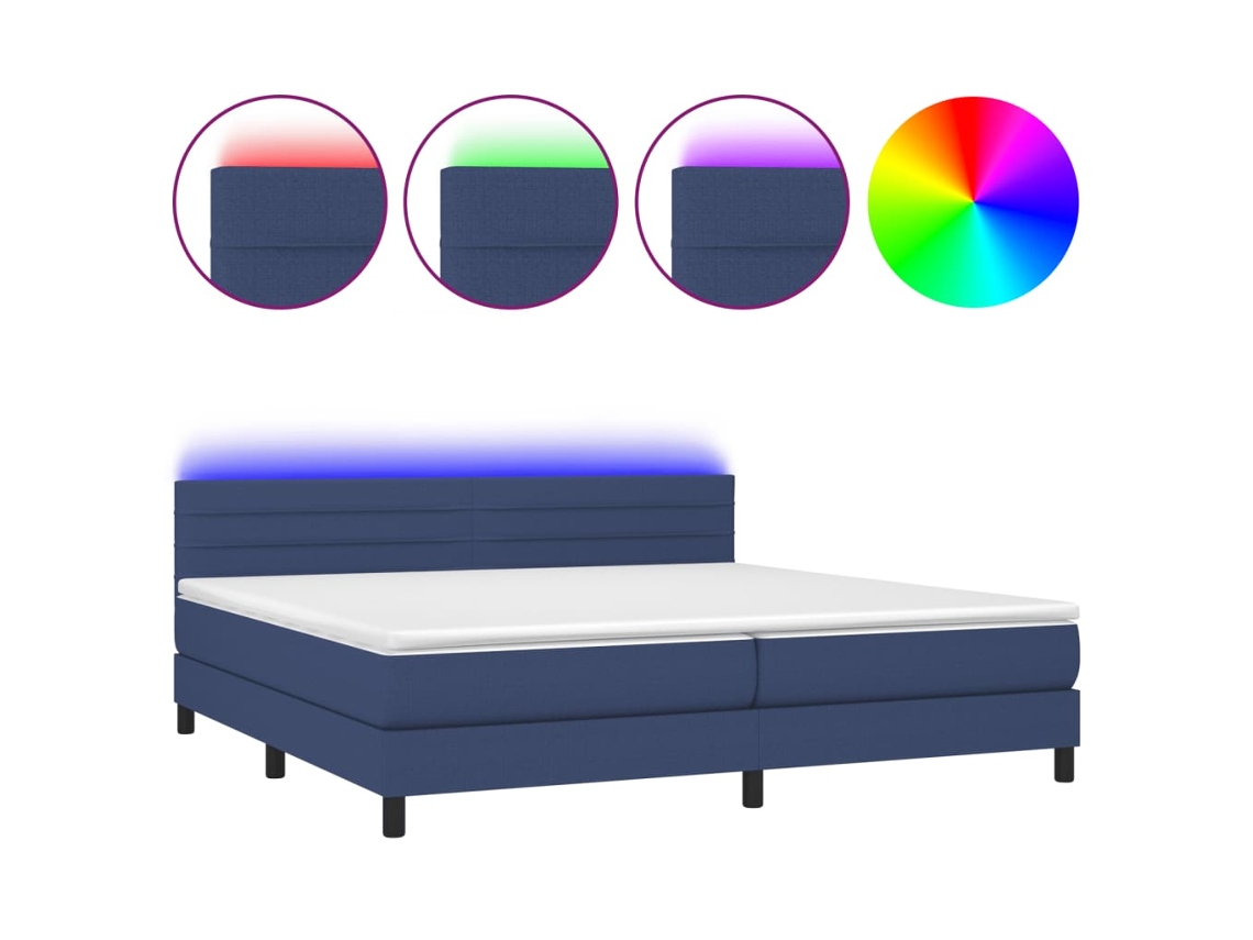 Box Spring Bed, Box Spring Beds Vidaxl Azul Tecido (200 X 200 Cm)