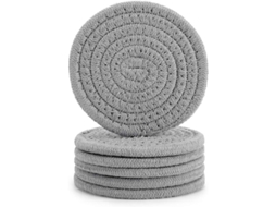 2026-6 Peças De Posavasos De Algodão Tecido, Absorventes E Resistentes Ao Calor, Presente Ideal Para Casa 4.3 Polegadas