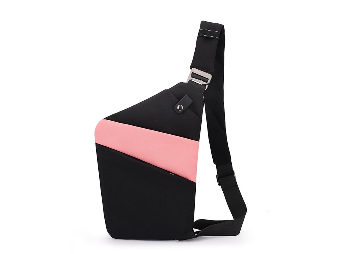 Bolsa de Peito Antifurto DIGITALLAB para Homens e Mulheres, leve e moderna, preto rosa