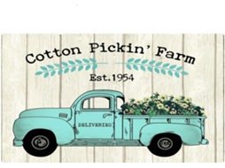 Placa de metal com a inscrição "Cotton Pickin' Farmers Market Farmers Picked Truck Farmers Picked",