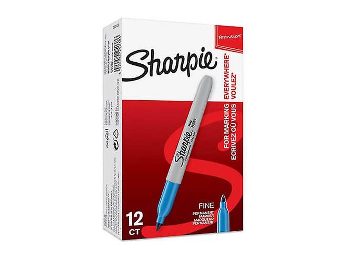 Marcador Permanente Sharpie De Ponta Fina De 1,0 Mm, Pacote Com 12, Tinta Extremamente Resistente À Água Olysi Shop