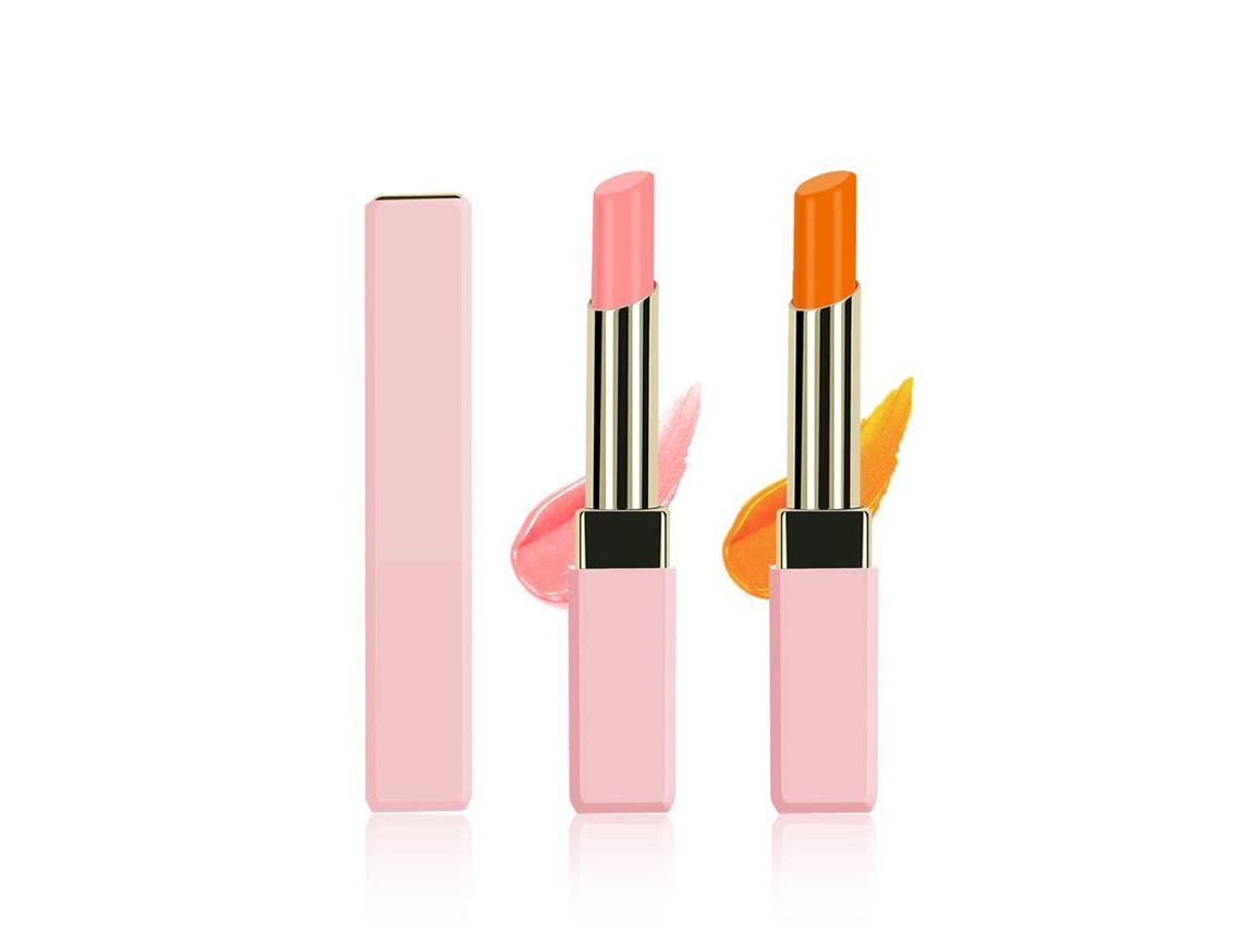 Bálsamo Labial Hidratante 2 Unidades, Muda De Cor Com Temperatura, À Prova Dágua E De Longa Duração