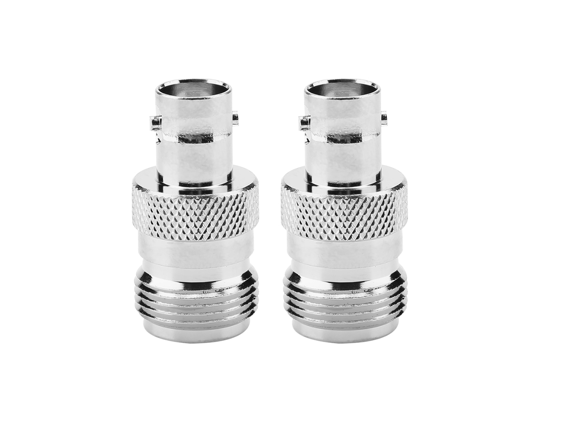 2pcs Adaptador de Conector Coaxial N Fêmea para Bnc Fêmea Rf com Revestimento de Ouro 50ω 0 6ghz S/MARCA