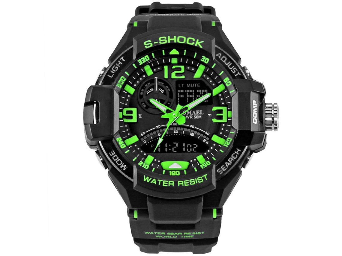 Reloj De Cuarzo Con Correa De Cuero Pu Resistente Al Agua Color Verde