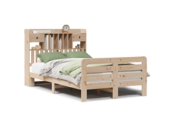 Cama com Estante Sem Colchão 135x190 Cm Pinho Maciço MAISON EXCLUSIVE
