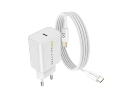 Mayaxess Carregador De Parede Para Galaxy S21 Ultra 20w + Cabo Usb-c 1m Branco