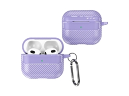 Película protetora antirriscos para fones de ouvido AirPods 3 com textura de fibra de carbono. GIECY