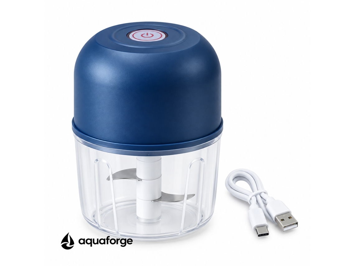 Liquidificador Aquaforge G005 Com 0,26 L E 2 Lâminas Para Batidos E Sumos, Azul