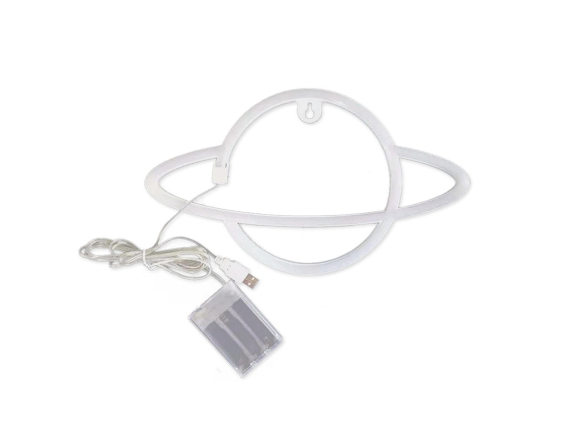 Lâmpada neon LED planetária 5V decorativa, mesa, parede, USB, IP45