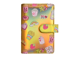 A6 Loose Leaf Notebook With Colorful Illustrations Cash Budget Planner Journal Zipper Pouch, Yellow Single Cover Only