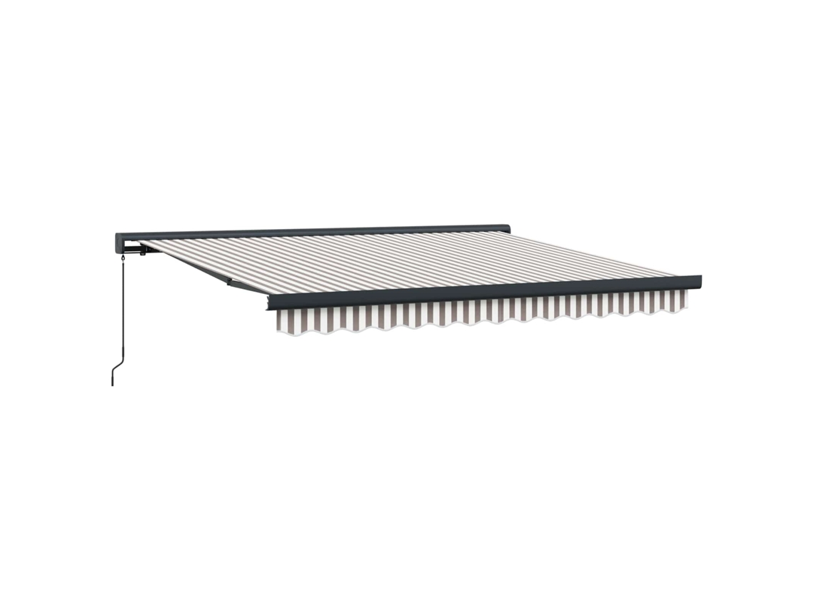 Vidaxl Toldo Retrátil Cinza Claro E Branco 450 × 300 Cm Tecido E Metal
