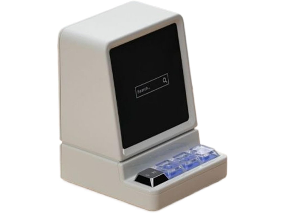 Caixa de som retrô AQUAFORGE para computador, com carregamento sem fio, suporte para celular, RGB, 2000mAh