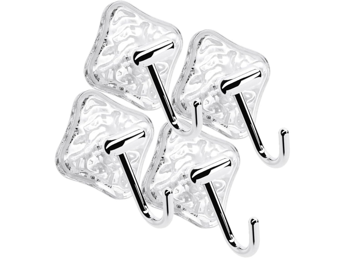 Conjunto De 4 Ganchos Adesivos Parede Com Estampa Geleira, Ideais Para Pendurar Toalhas E Chapéus Resistentes Fáceis De