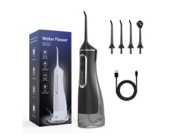 Draagbare Wasserflosser 4 em 4 Pontas 1.800 Waterstoten/minuto Grote Tank Van 320 Ml 360° Draaibare Spuitmond ZYBLSSBB (zwart)