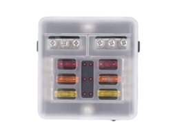 Laxiscreed Porta-fusíveis 6 Vias À Prova D'água Com Indicador Led Para Proteção Elétrica