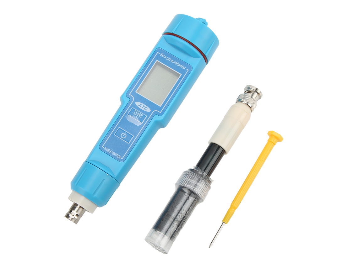 CANETA TESTE DE PH E TEMPERATURA YURU Ow 6118 com Estojo para Água, Aquário, Agricultura