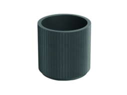 Vaso De Flores Redondo Rotomoldado Well Home Coro, Grafite Ø30x30