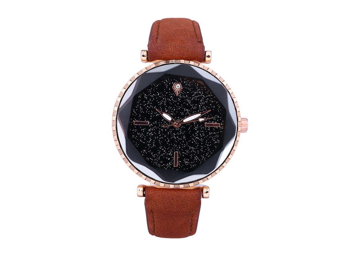 Reloj De Cuarzo Unisex Con Dial Redondo Elegante Casual Café