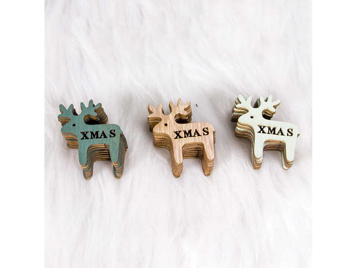 Decorações Natal Acessórios Madeira Pintados Ocos Diy 24 Peças