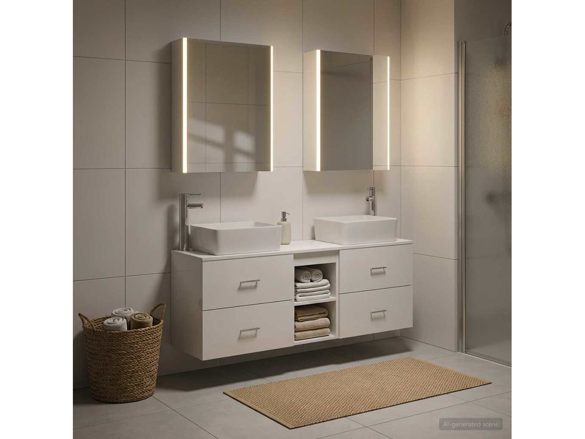 Vidaxl Conjunto De Móveis Para Banheiro 5 Pcs Branco
