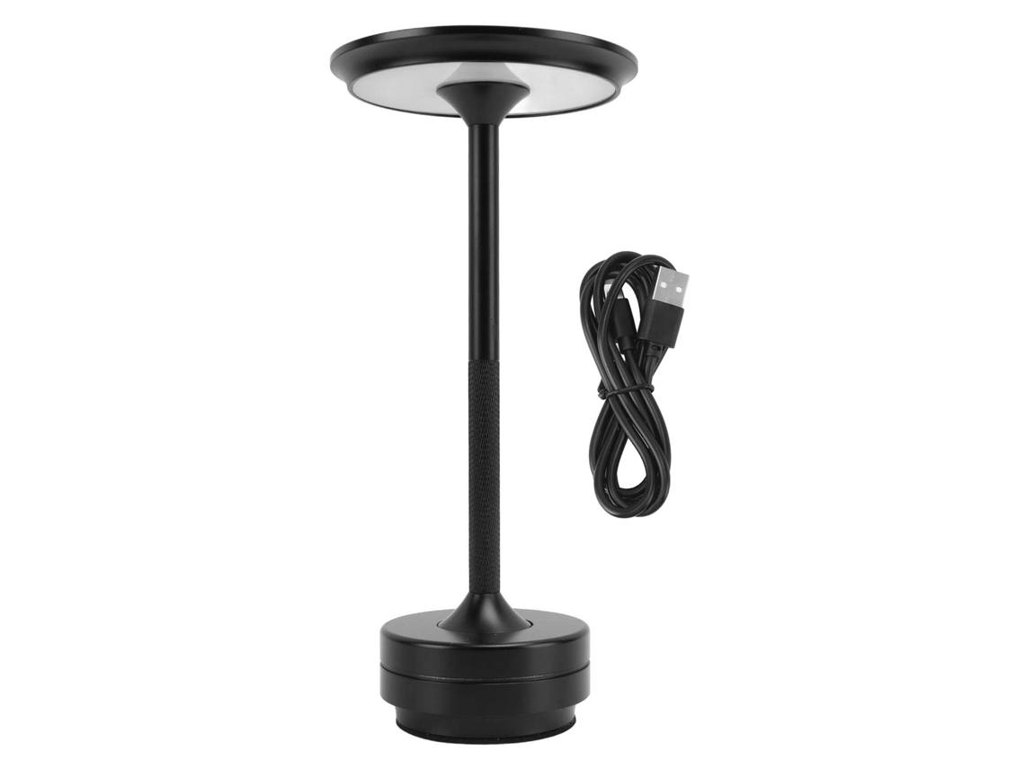 2026 lâmpada de Mesa Sem Fio Recarregável Led 3 Cores Regulável Tática Portátil para Lar Restaurantes Bares Preto