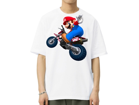 T-Shirt de Homem VREEL Super Mario Algodão Branco (XL)
