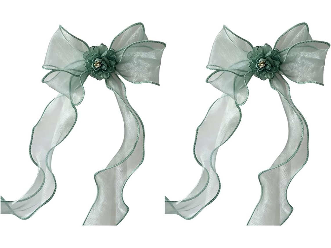 Varão De Cortina Floral Romântico, Material De Poliéster Macio, Acessório Decorativo Para Janela