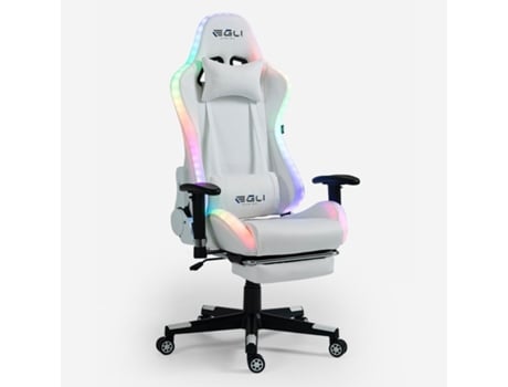 Poltrona de Gaming Escritório com Apoio para Os Pés Led Rgb Ergonómica Pixy Comfort EGLI