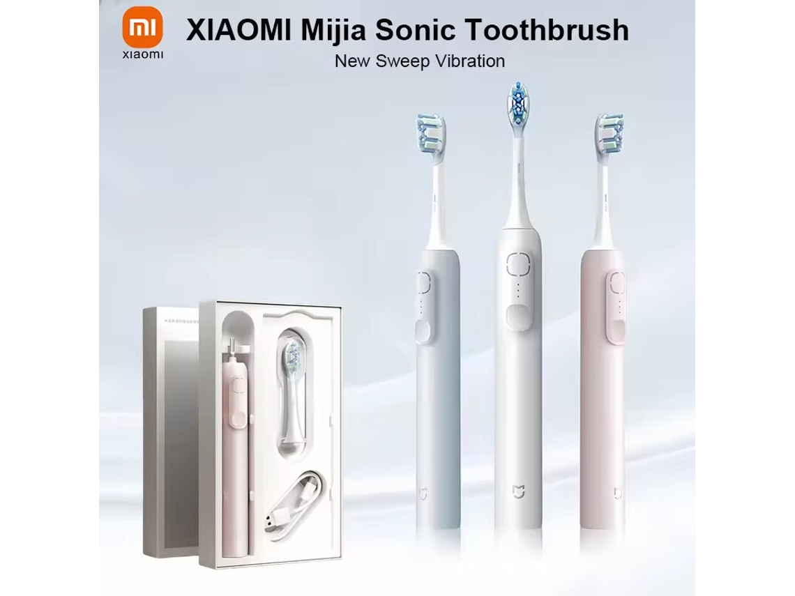 Rosa Xiaomi Escova Dentes Elétrica Oscilante Ângulo Duplo Indicador Área Bateria 180 Dias Ipx8 3 Modos Limpeza