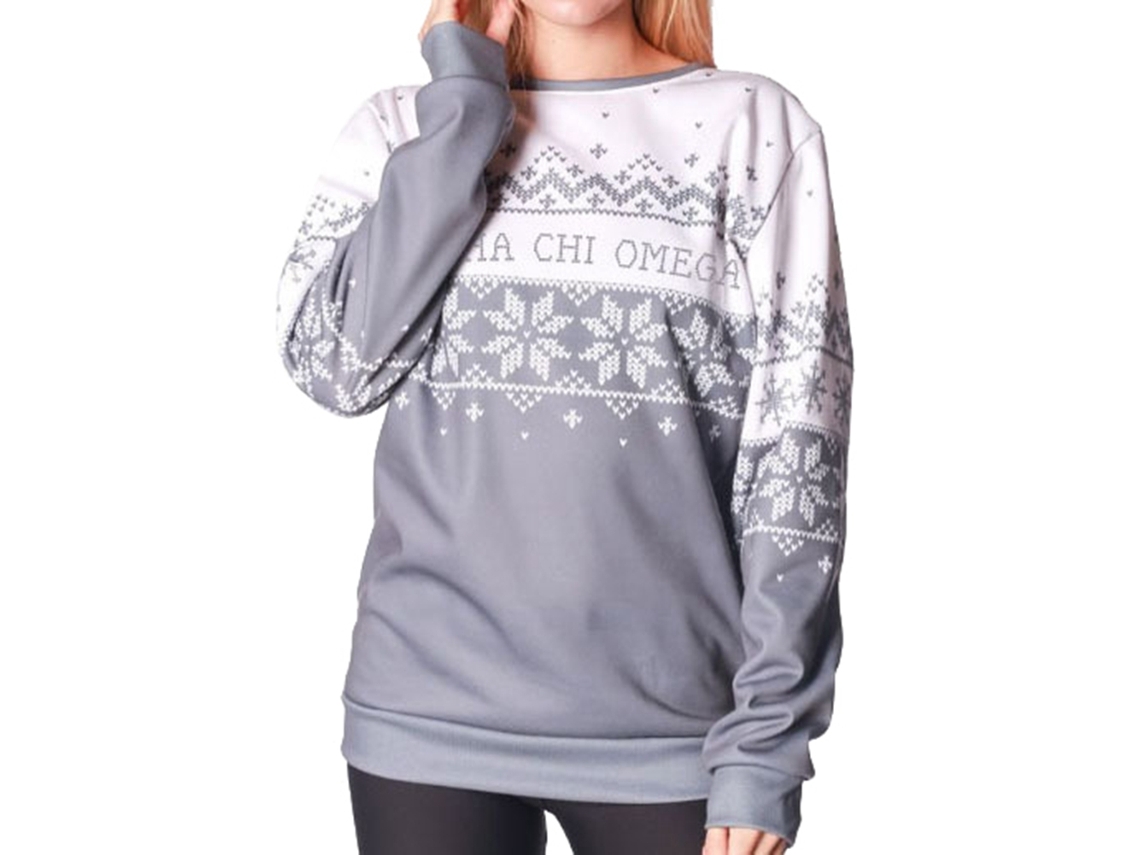 Laxiscreed Casaco De Natal De Mulher Manga Longa Gola Redonda Cinza Xl Para Festas E Temporada Festiva