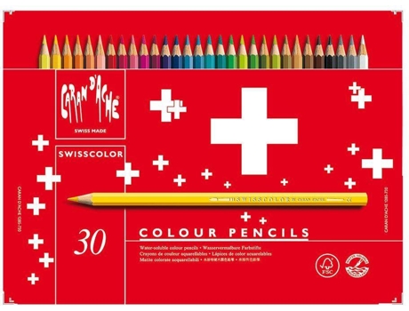 Caran DAche Lápis de Cor Swisscolor®, Corpo Hexagonal, Minas de Várias Cores